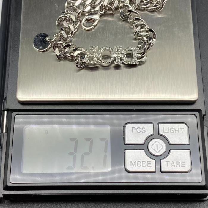 Diamond studded logo pendant necklace