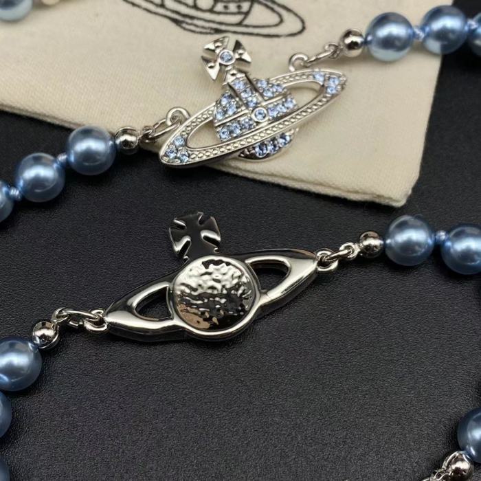 Blue Saturn Pearl Bracelet/Necklace