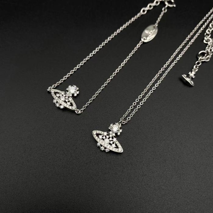 S925 Snow Saturn Bracelet/Necklace Silver