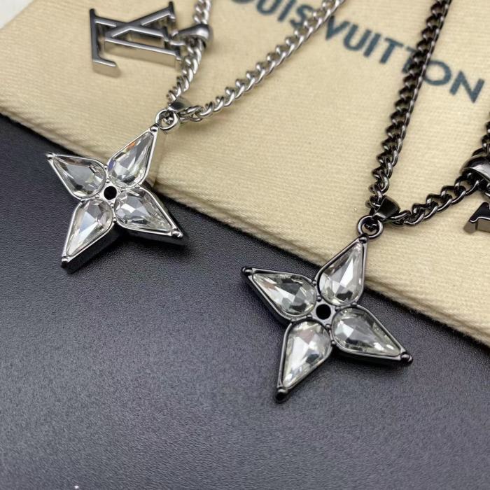 Diamond logo pendant necklace