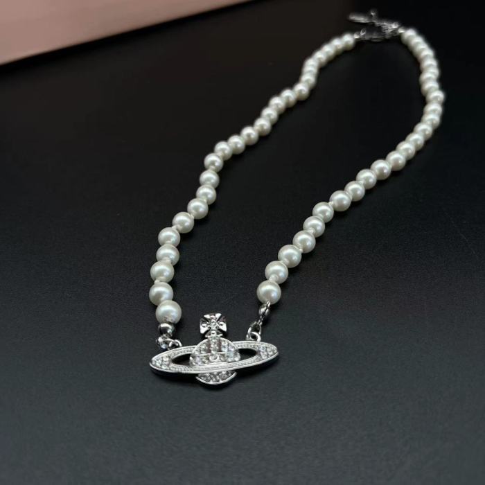 Vivienne Westwood 西太后珍珠镶水钻最高版本项链星球吊坠ins爆款