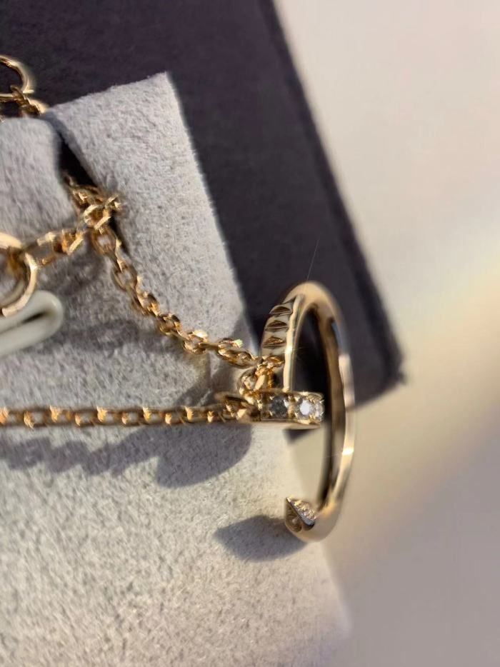 Small diamond nail necklace