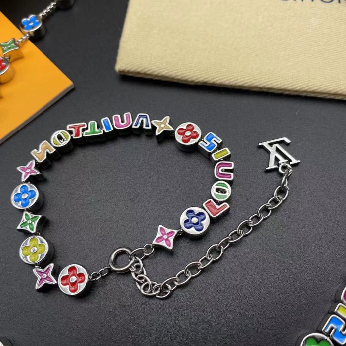 Colorful Flower Necklace Bracelet