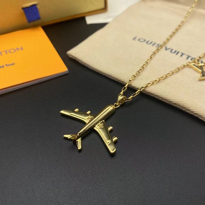 Gold aircraft Necklace