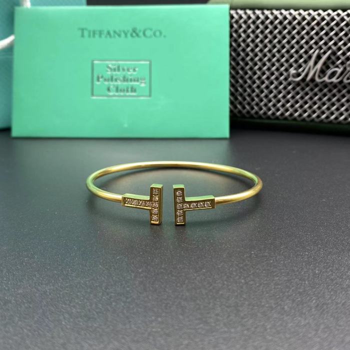 双T带钻三色手镯