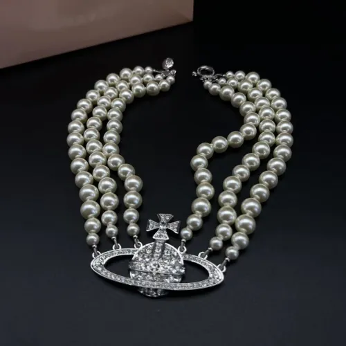 Vivienne Westwood 西太后大号星球镶钻项链脖子细才能带最高版本不掉色珍珠项链
