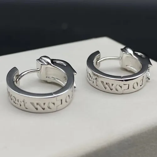 Circular text earrings