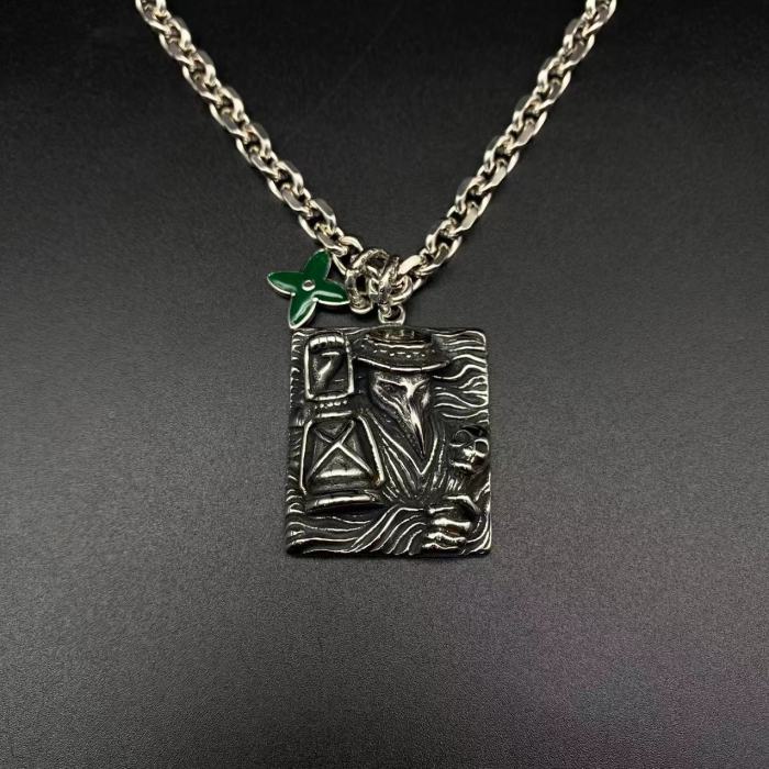 Crow Pendant Military Necklace