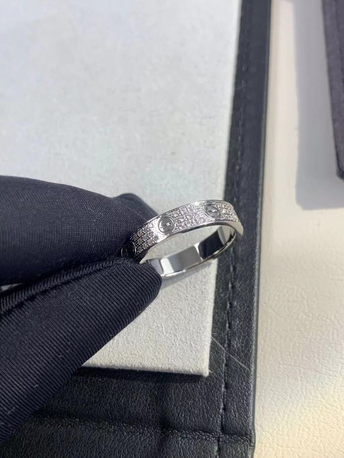 4mm Tri Color V gold three row full diamond ring