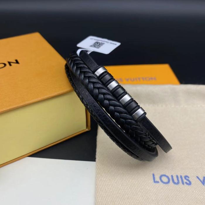 Black three-layer couple bracelet