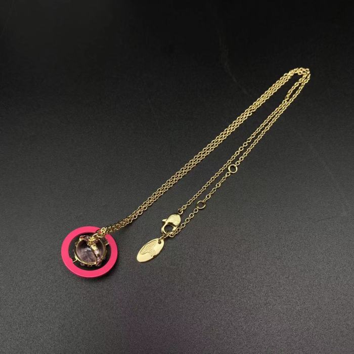 Four color Saturn necklace