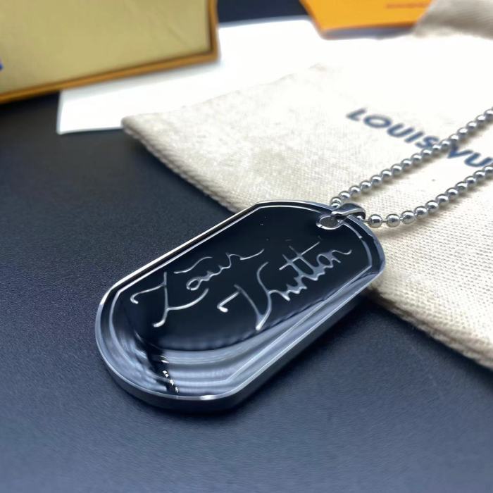 Double sided printing carved military brand Pendant Necklace