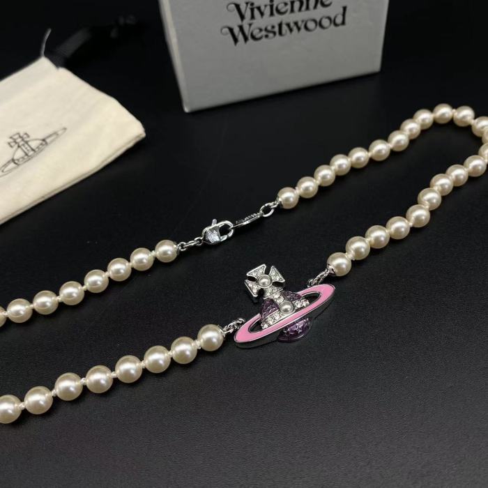 Pink Saturn Pearl Necklace