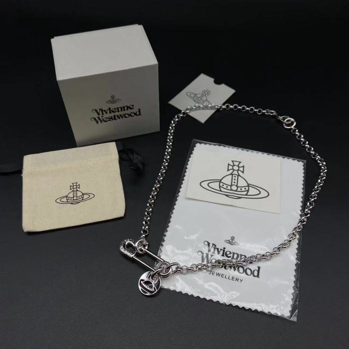 West Queen paper clip pendant necklace