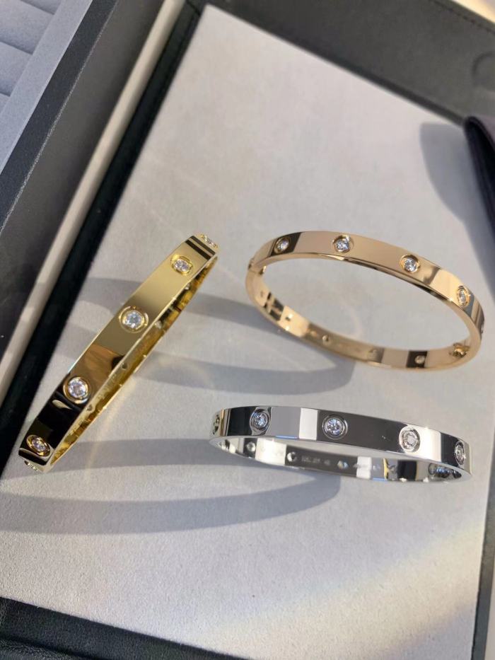 Three color ten Diamond Bracelet