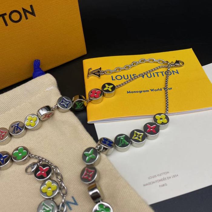 Colorful logo bracelet necklace