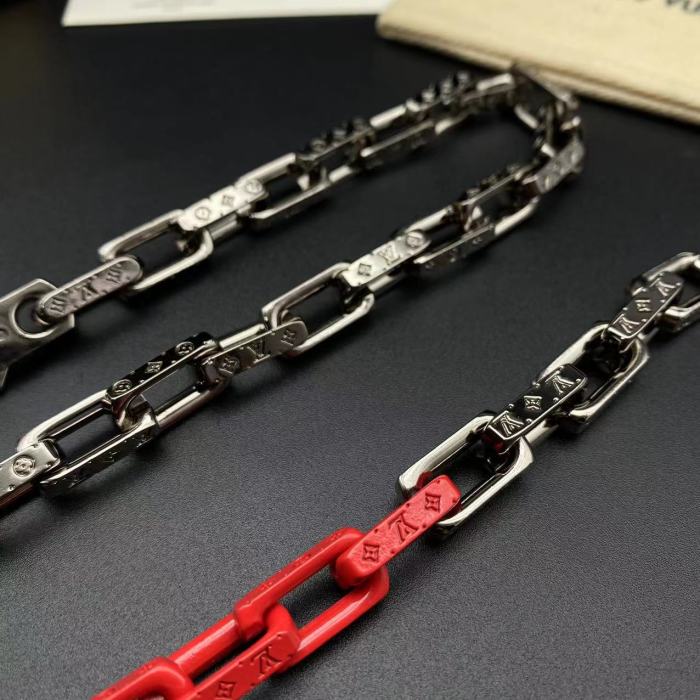 Half red necklace bracelet