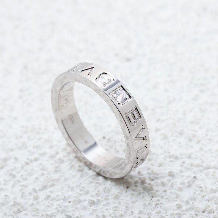 Single diamond letter ring