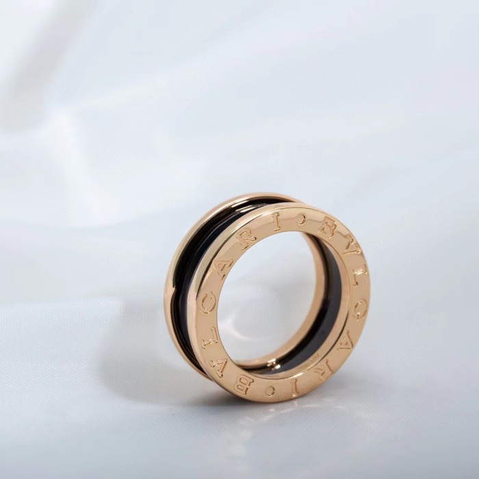 Two color gold-plated ceramic ring
