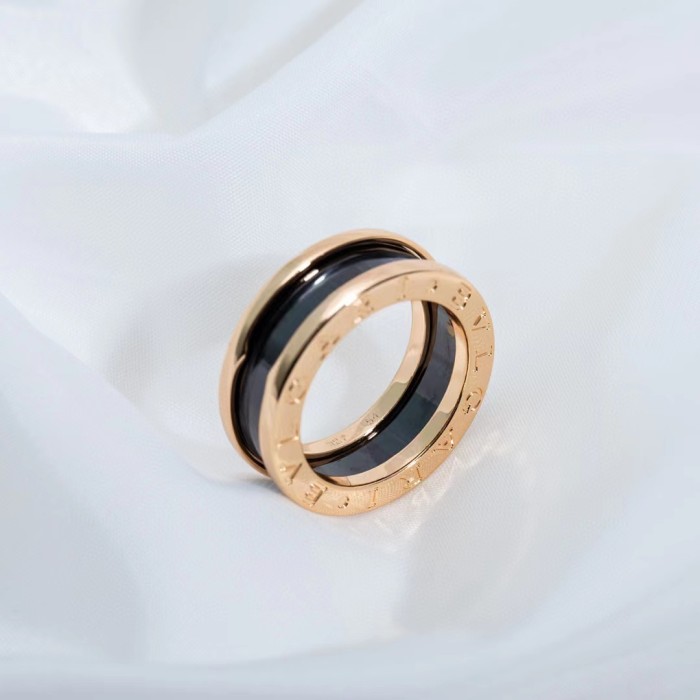 Two color gold-plated ceramic ring