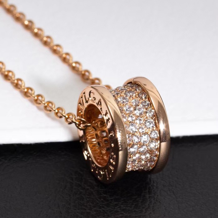 Two color Diamond Pendant Necklace