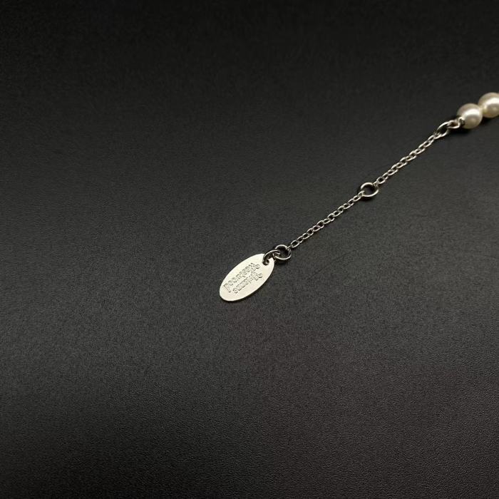 Silver Sandwich Pearl Necklace