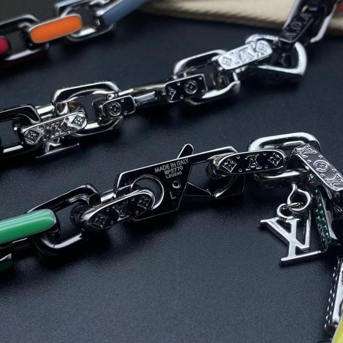 Colorful chain diamond bracelet necklace