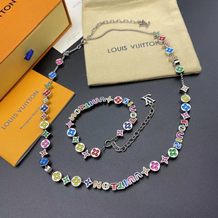 Colorful Flower Necklace Bracelet