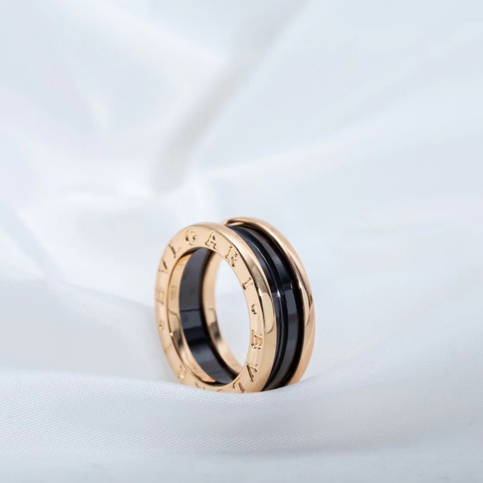 Two color gold-plated ceramic ring