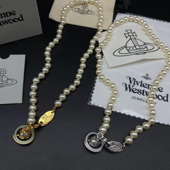 West Queen enamel Flyer Pearl rhinestone necklace