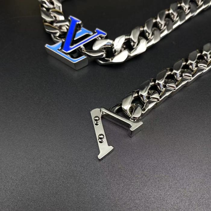 Blue logo bracelet necklace