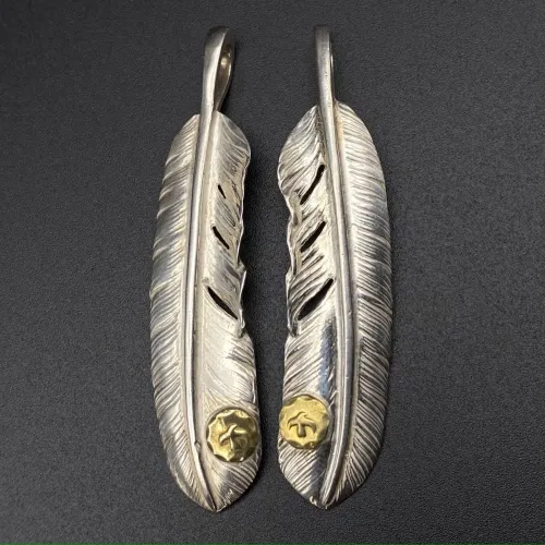 Dotted Gold Solid Feather