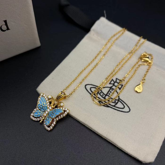 Three dimensional butterfly necklace