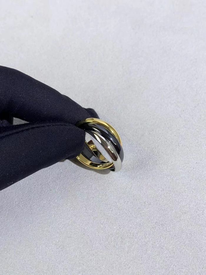 Three in 1 V gold ring