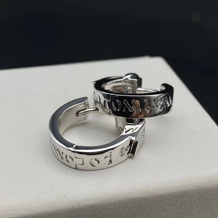 Circular text earrings