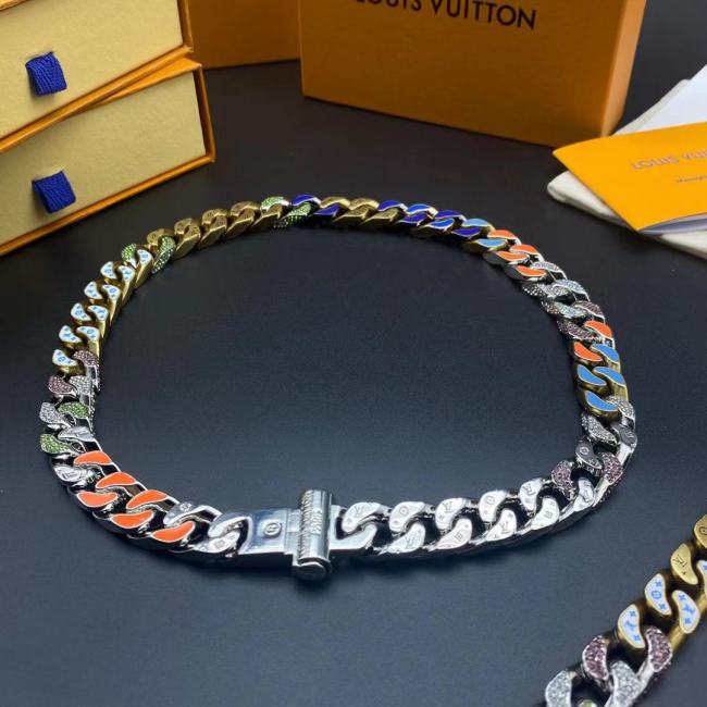 LV彩虹色手链项链合集