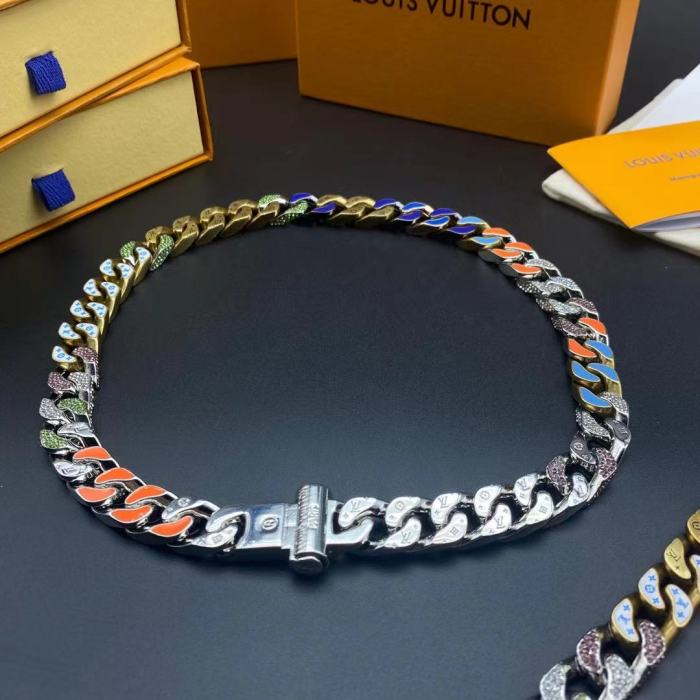 LV彩虹色手链项链合集