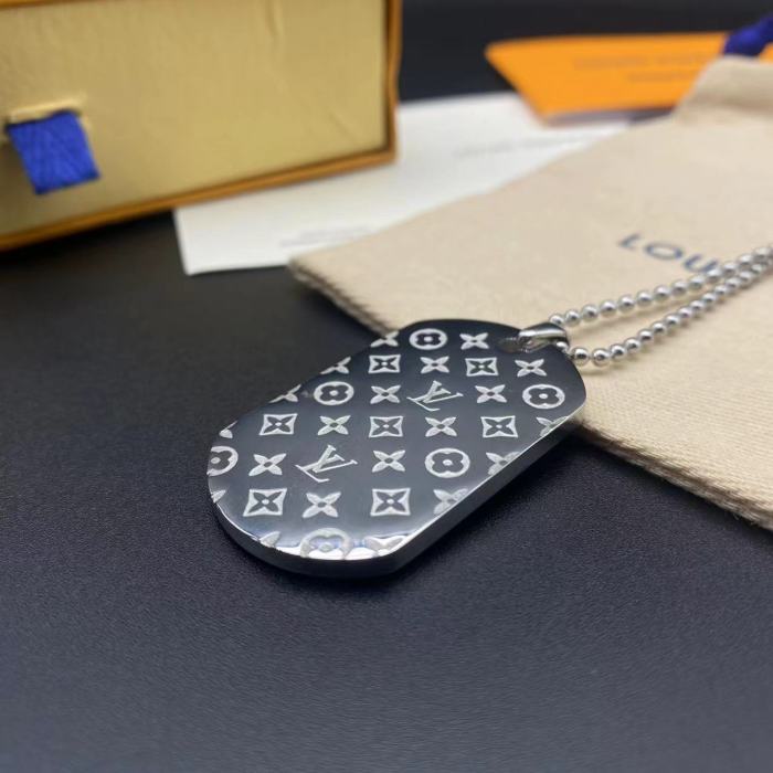 Double sided printing carved military brand Pendant Necklace