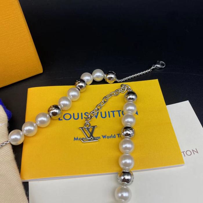 White Beaded Bracelet Necklace