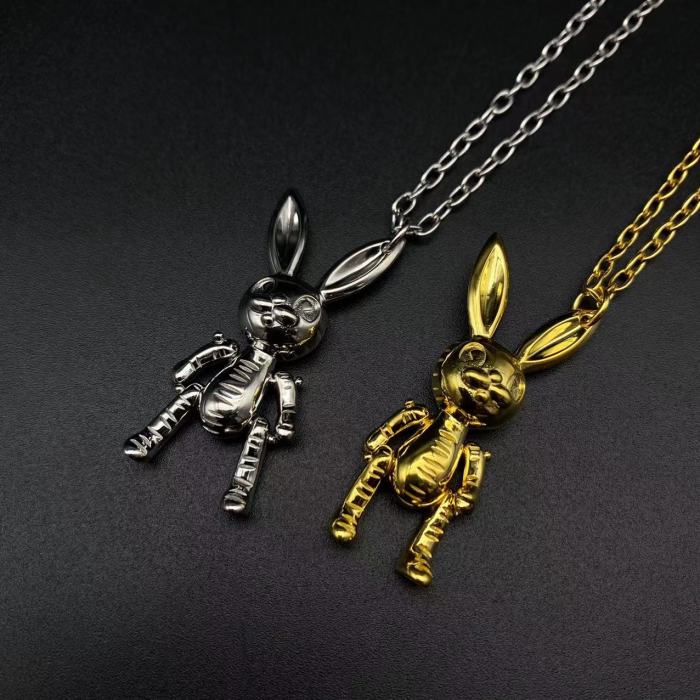Sterling silver 925 gold-plated bunny necklace