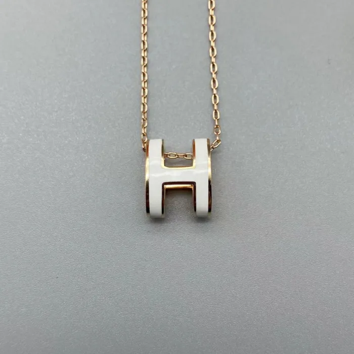 Multicolor letter H Logo Necklace