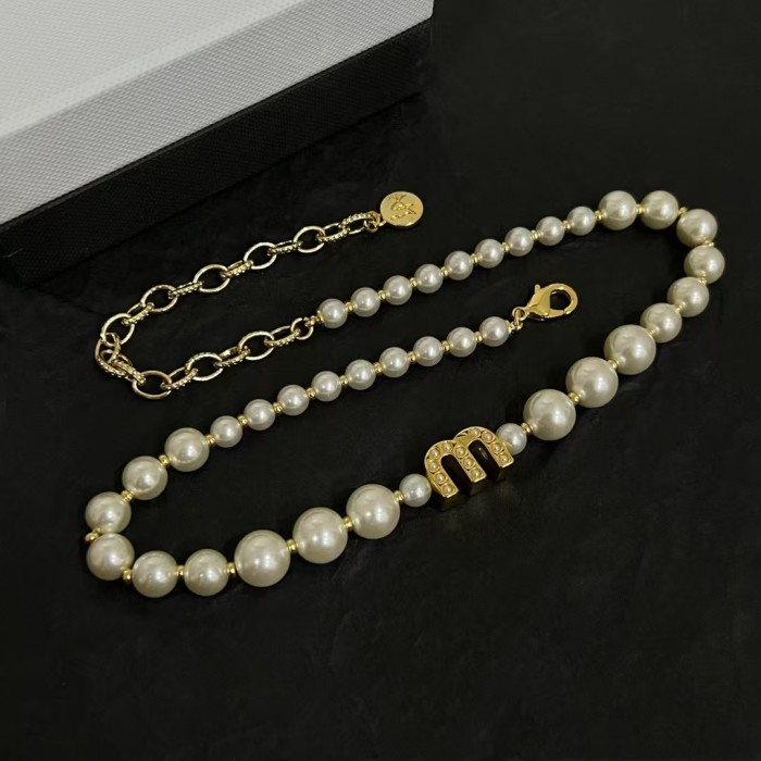 Logo Pearl Necklace