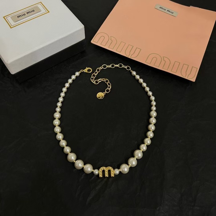 Logo Pearl Necklace