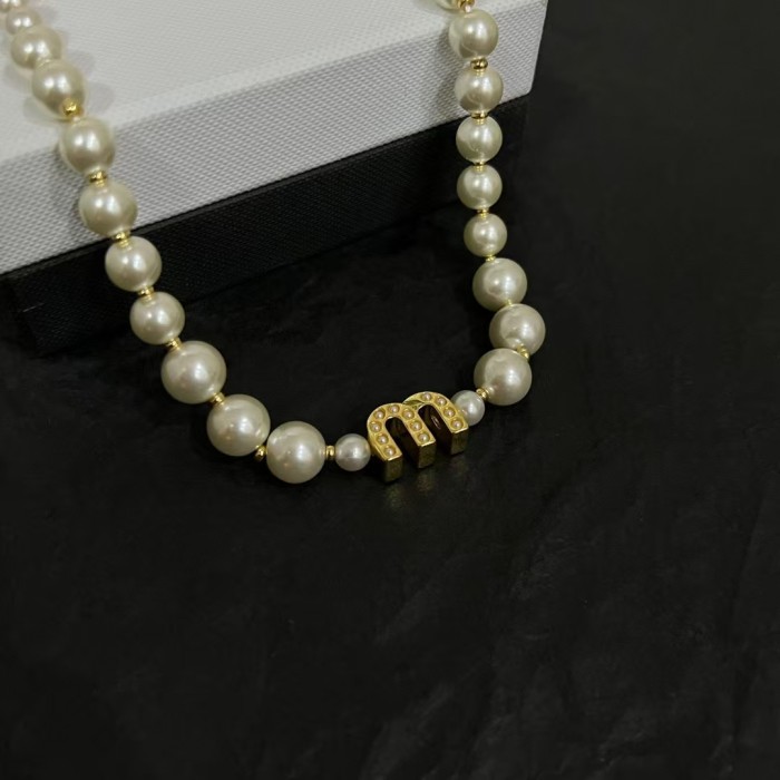 Logo Pearl Necklace