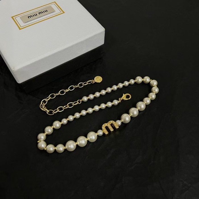 Logo Pearl Necklace