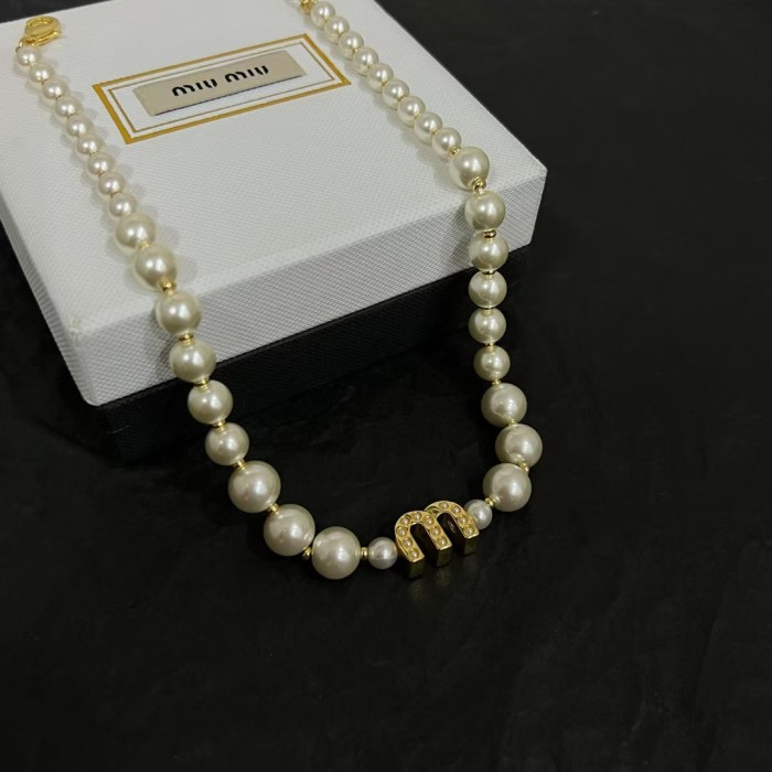 Logo Pearl Necklace
