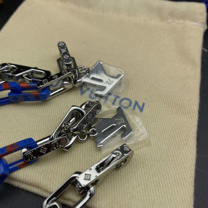 Blue and Silver Double Bracelet Necklace