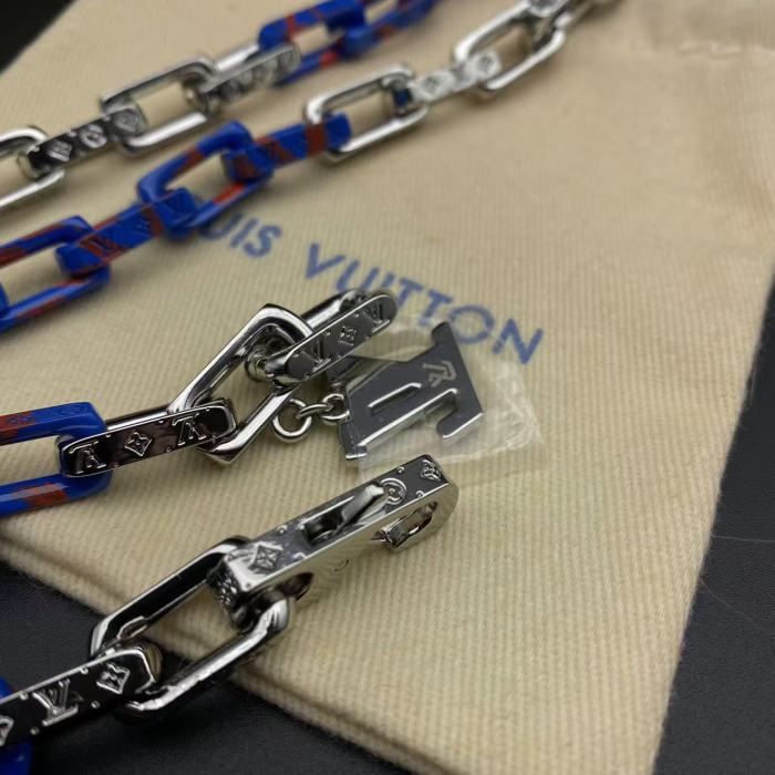 Blue and Silver Double Bracelet Necklace