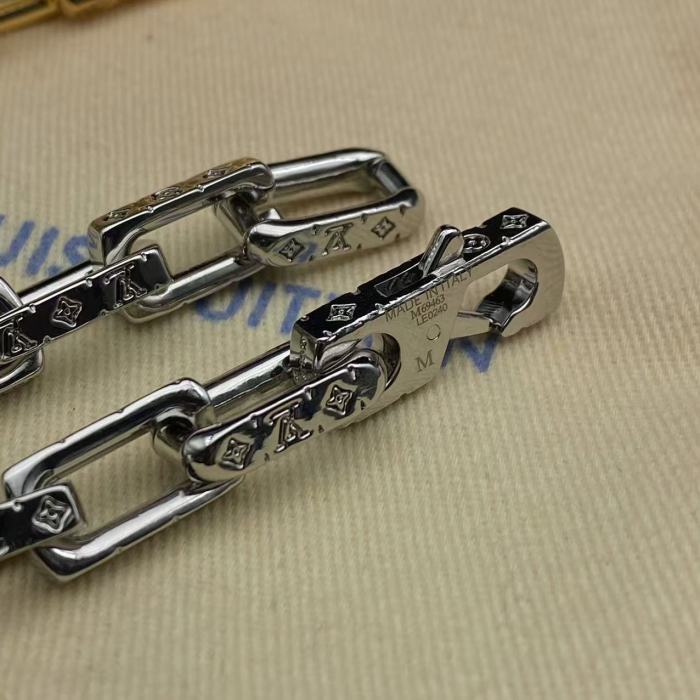 Gold and silver double bracelet necklace