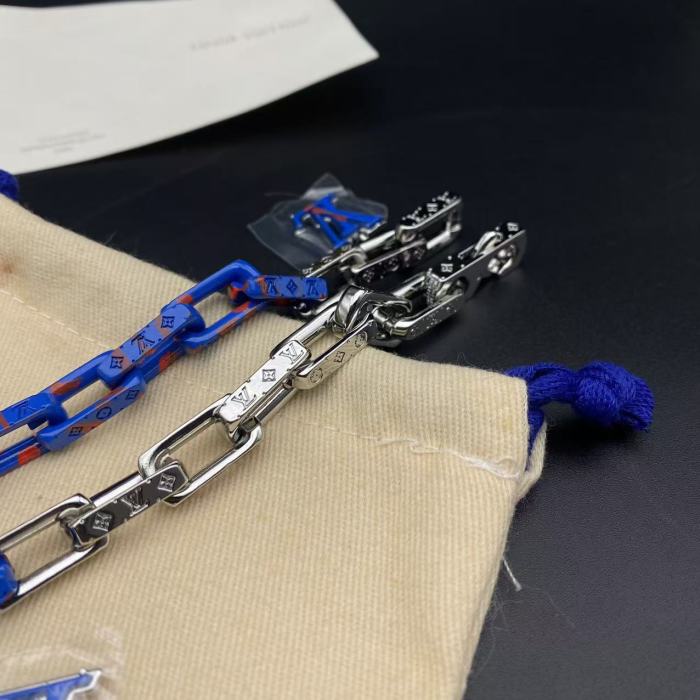 Blue and Silver Double Bracelet Necklace